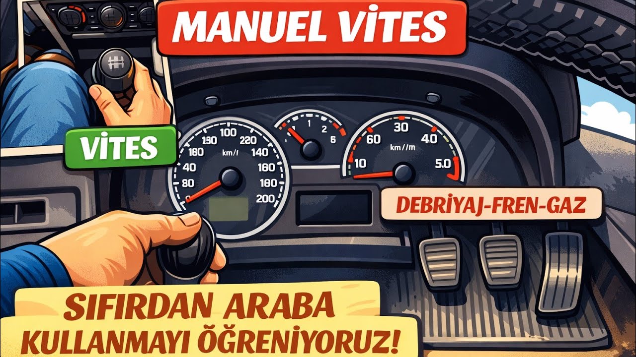 HİÇ ARABA KULLANMADIM-MANUEL VİTES ARABA NASIL KULLANILIR? 