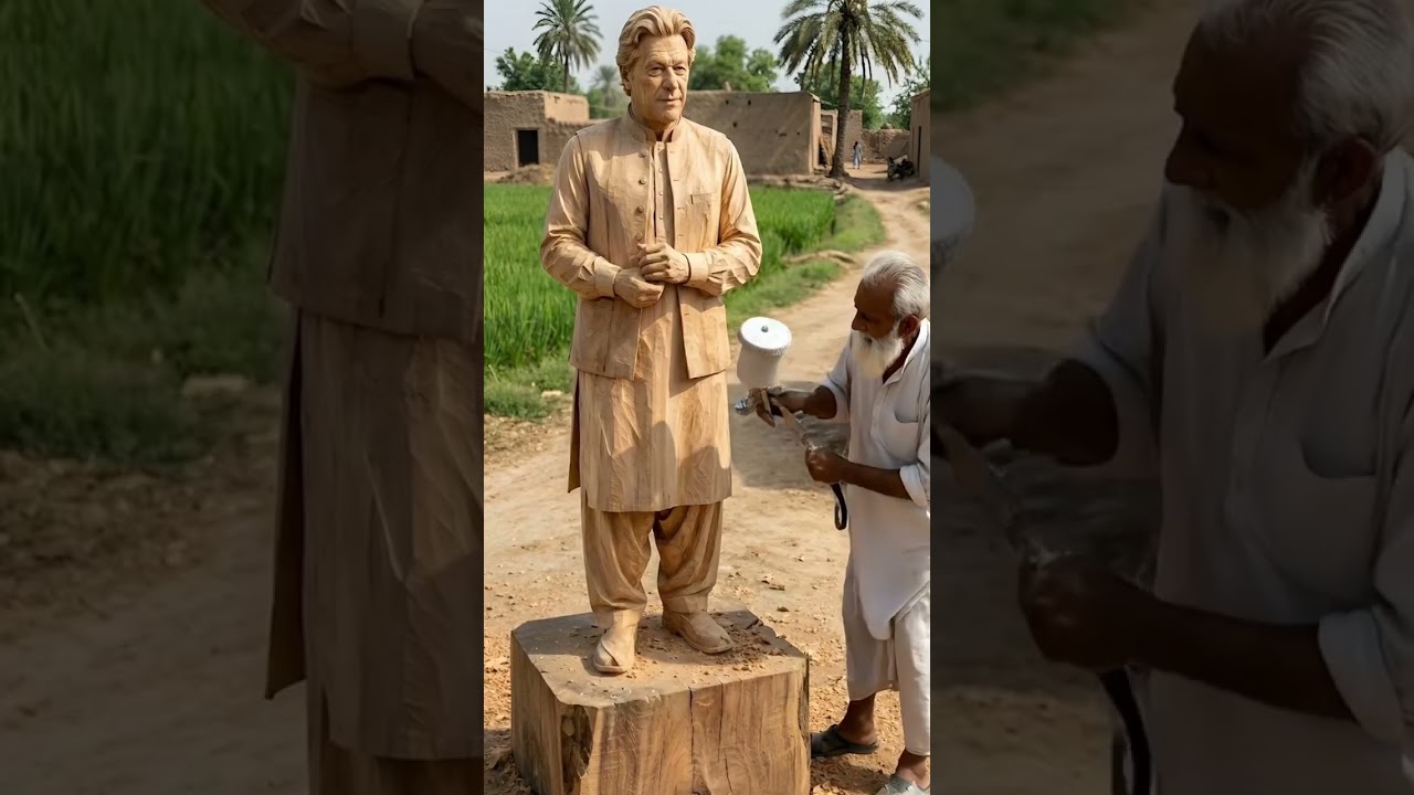 ​: Incredible Wood Carving of Imran Khan | Master Craftsman's Tribute 🇵🇰#shorts #pti