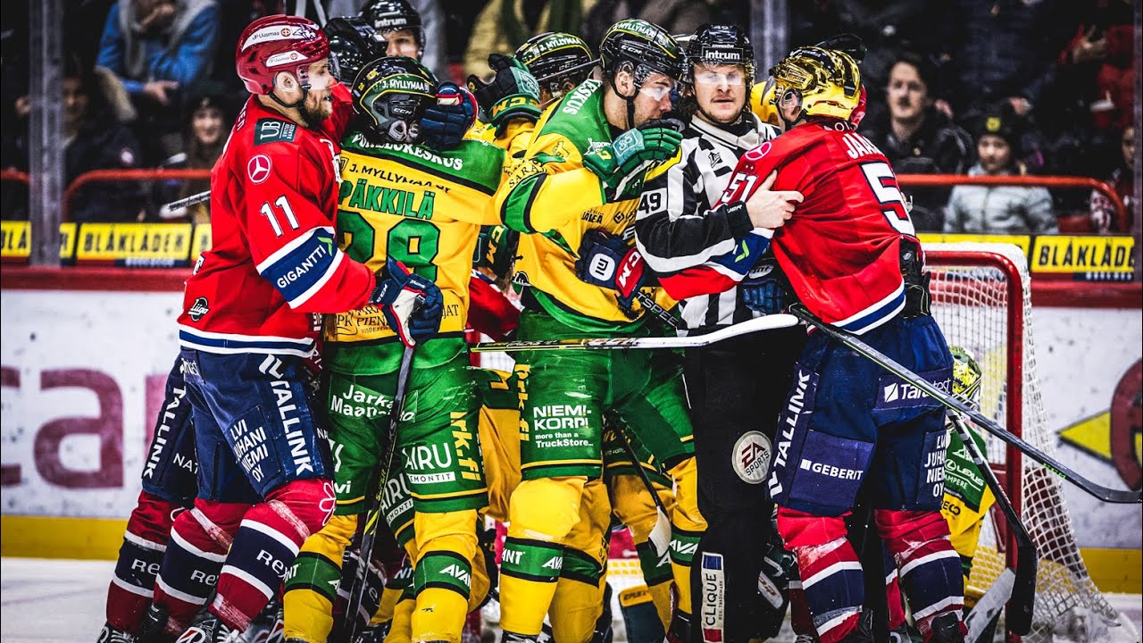 48 rangaistusminuuttia, Raimo Helminen suihkuun... HIFK:lla ja Ilveksellä tapahtumarikas 2. erä!