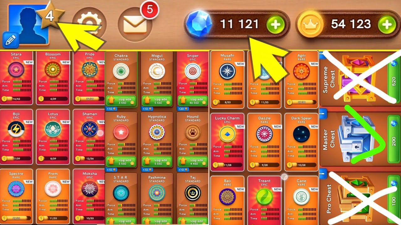 💥 New Guest I'd 😱 Noob To Pro / 11k  Gems Unboxing Carrom Pool 💥