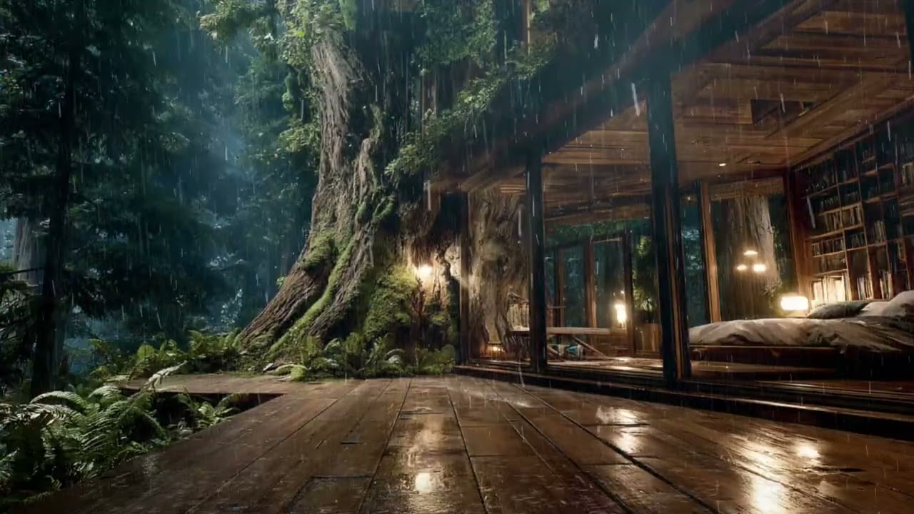 Gentle Thunder Rain on Tin Roof 🌧️ | Calm Deep Sleep Sounds