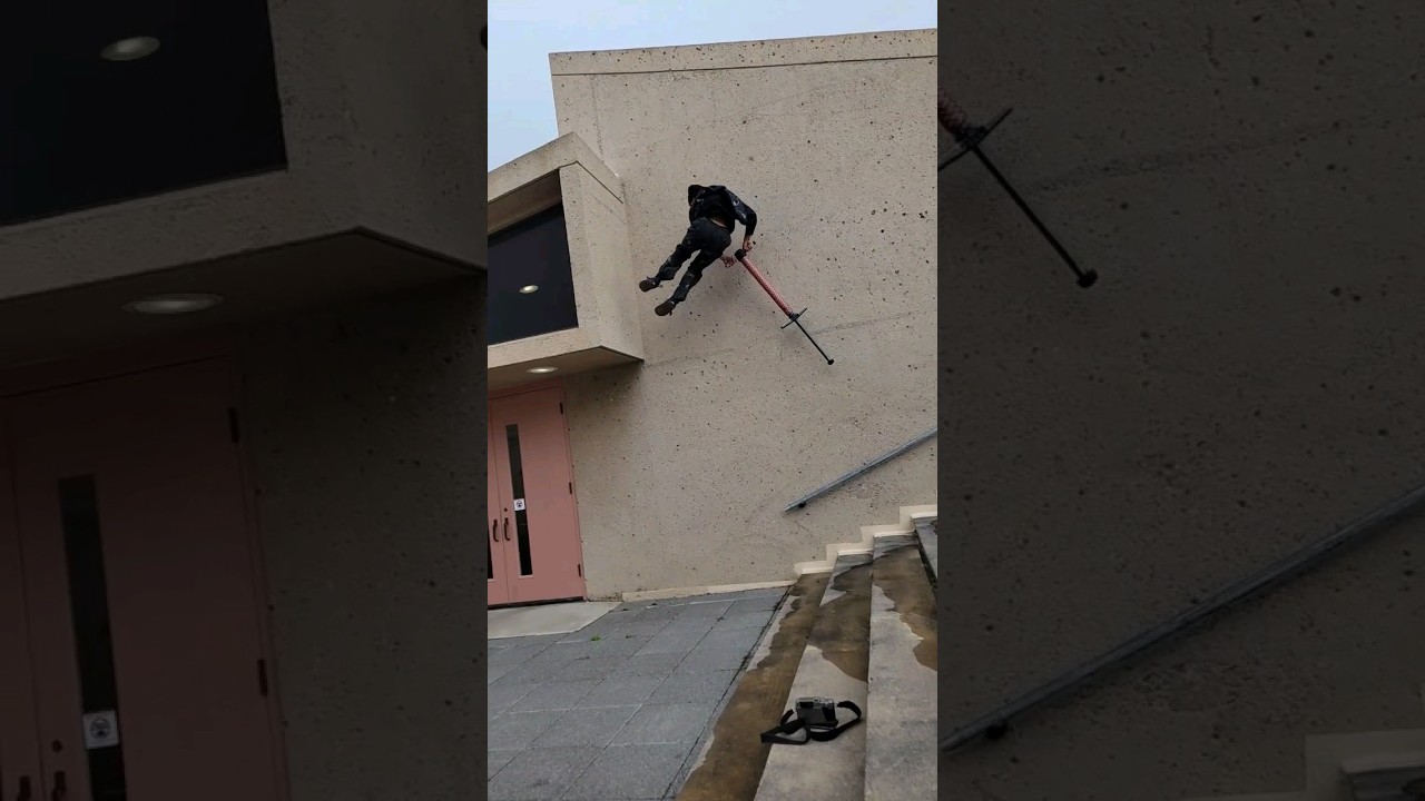crazy extreme pogo sticking parkour