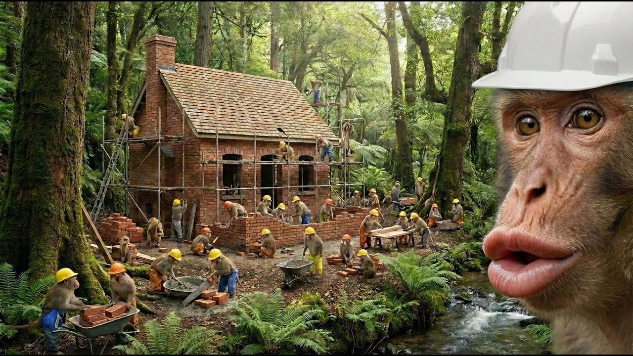 INCREDIBLE! Monkeys Are Building A Real Brick House... Engineers Are STUNNED!