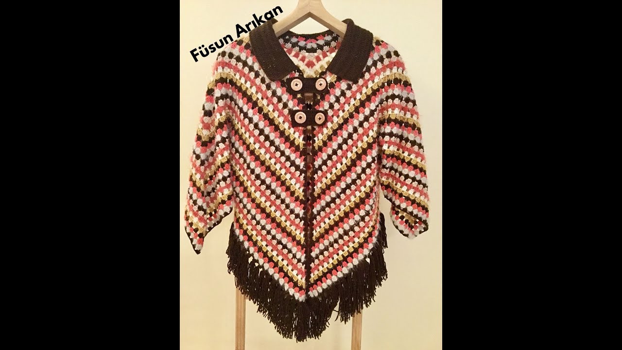 TIĞ İŞİ ÖRGÜ DİKİŞSİZ ŞAL HIRKA / YELEK / PANÇO YAPIMI (CROCHET SHAWL CARDİGAN PONCHO TUTORİAL)