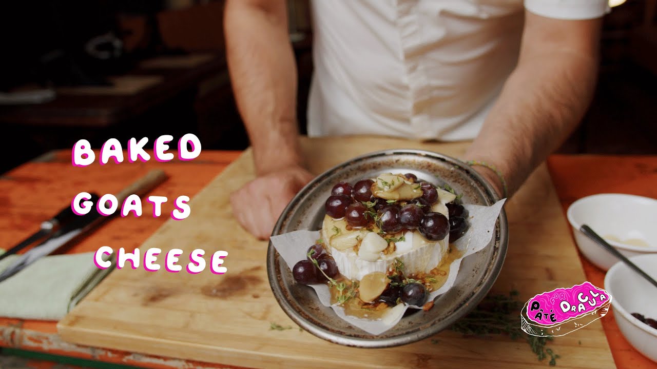 Baked Goat's Cheese with Grapes, Honey & Thyme