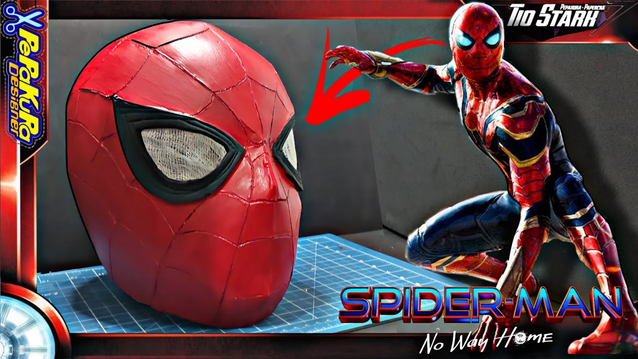 COMO FAZER A MÁSCARA DO HOMEM ARANHA / how to make spiderman mask - DIY Iron Spider No Way Home