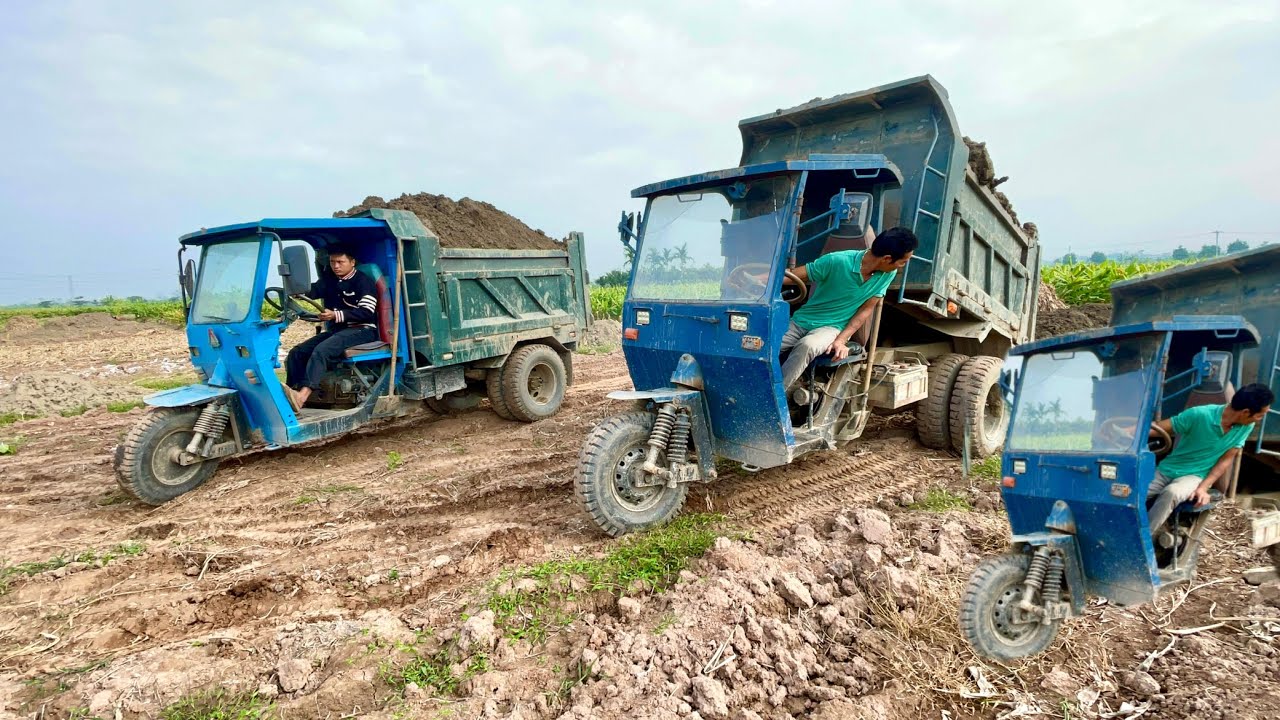 Dàn công nông siêu khủng chở đất siêu lầy lội cực căng | Máy xúc đào đất | ô tô tải | Excavator