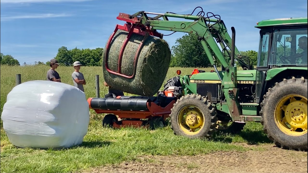 Wrapping and Stacking Round Bales
