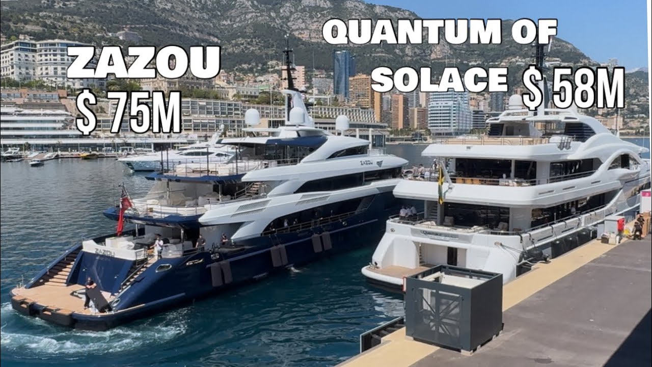 Arrival of Elegant ZAZOU  & QUANTUM OF SOLACE Superyacht for The Grand Prix Electric in Monaco