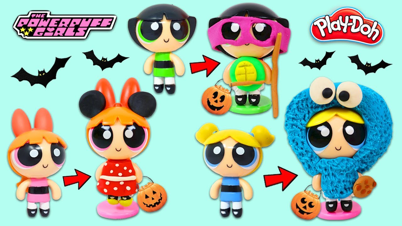 Powerpuff Girls Get Dressed Up In PlayDoh Halloween Costumes