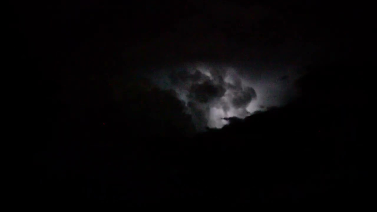 Nighttime Thunderstorm cell 23th November looking east towards Gold Coast heading North part 3
