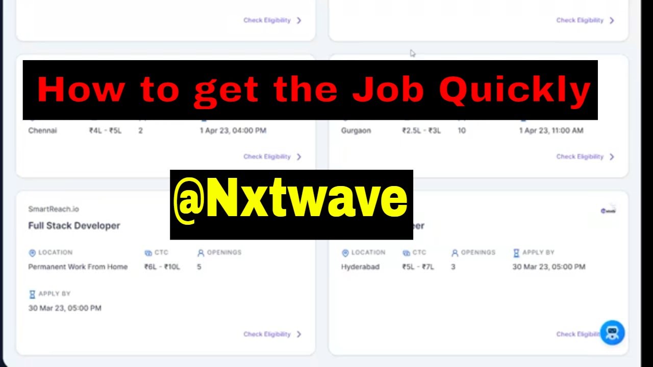 how to get a job from nxtwave quickly || nxtwave jobs portal tips #nxtwave #nxtwaveplacements