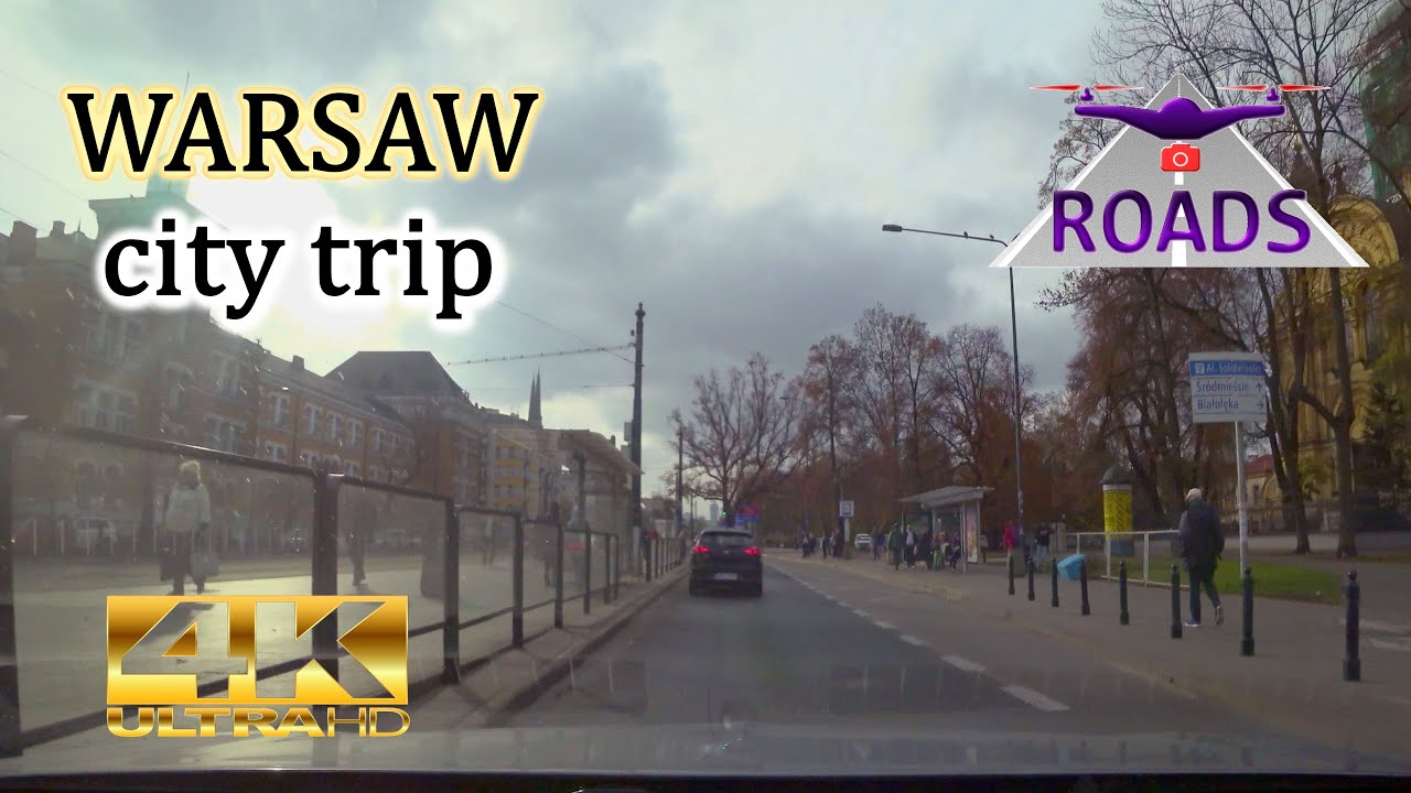 Видео 4K UHD / Путешествие по Польше/ Поездка по Варшаве / Прага (Таргова) - Беляны (Колумбийска)