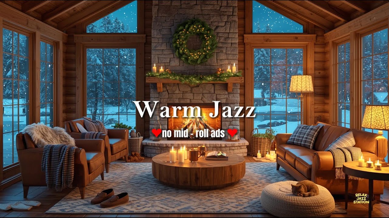 ❄️ Warm & Cozy Winter Jazz (NO MID-ROLL ADS) Cozy Ambience for Relaxation & Work ❄️