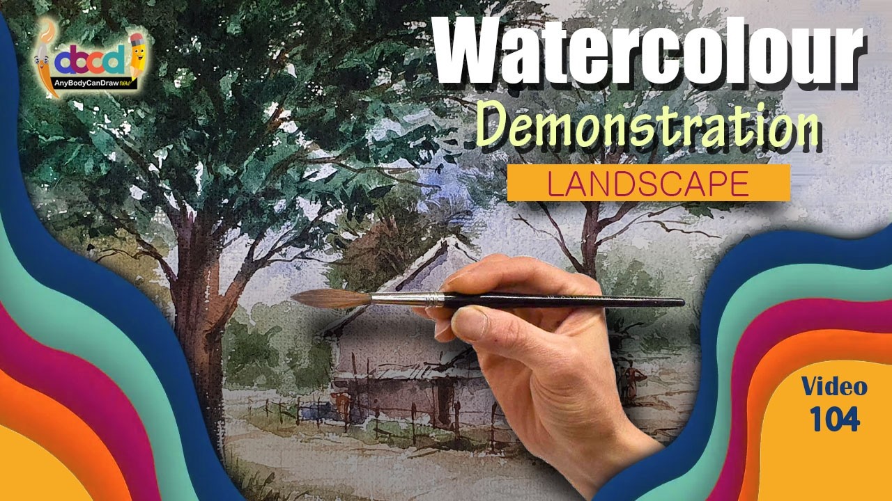 Watercolor Demonstration I Peaceful Rural Scenery I Landscape Painting I AnyBodyCanDrawNow