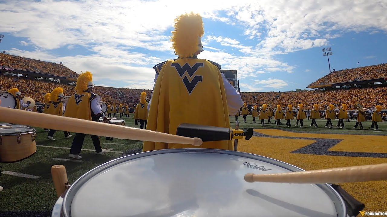WVU Marching Band Pregame, Drumline Perspective