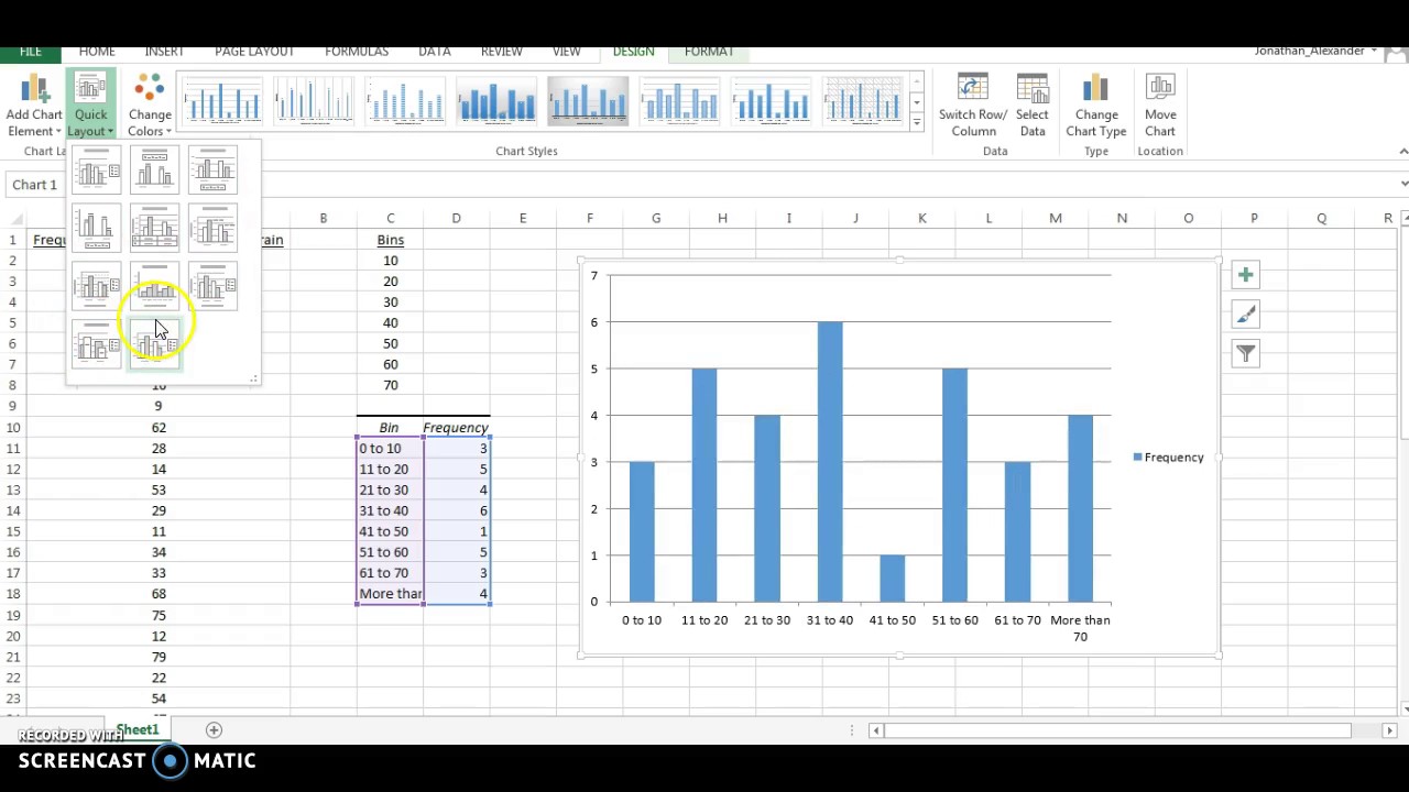 Creating a Histogram with Excel 2013
