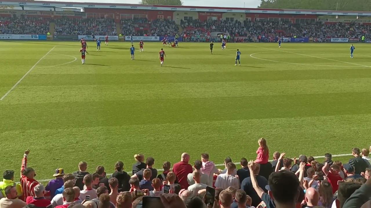 Stevenage fans pitch invasion after being promoted to league one