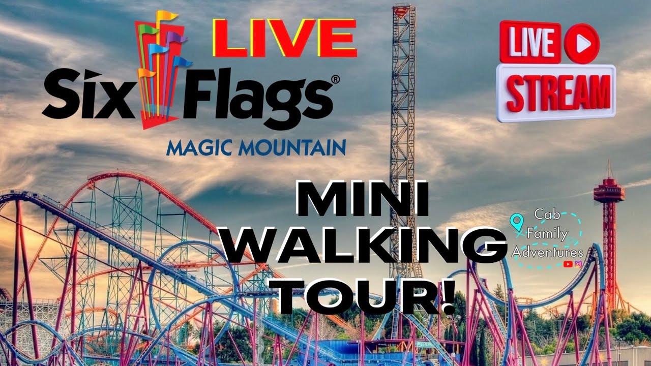 🔴 LIVE at Six Flags Magic Mountain! Mini Stream Walking Tour!🎢🎢 