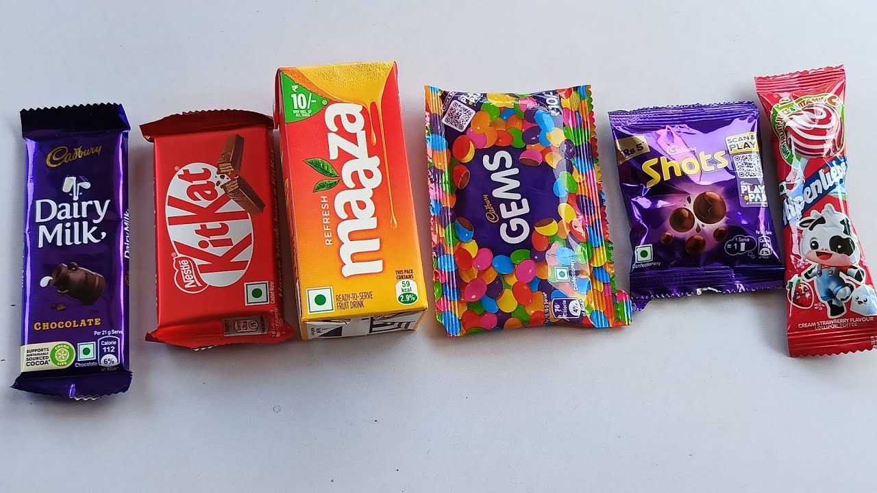 Dairy milk  vs  kitkat  vs mango  vs gems  vs shorts  vs lollipop