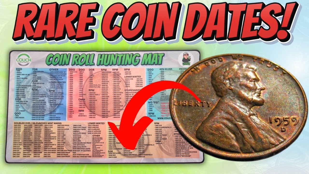 Look for RARE ERROR COINS with this Coin Roll Hunting Mat!
