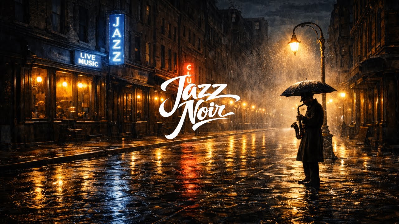 Rainy Neon Noir — 3 Hours of 1940s–1950s Jazz Club Nights for Focus & Unwind | Vintage Jazz Bar