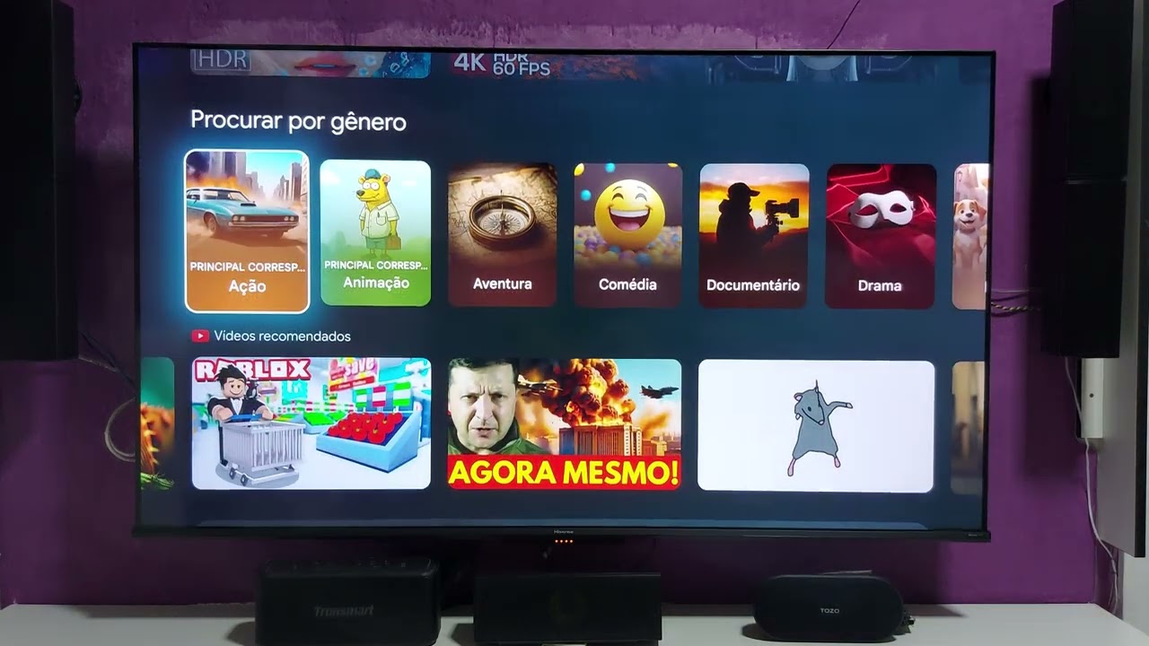 TV HISENSE - Q6N 55'  TESTE DE IMAGEM E SOM.