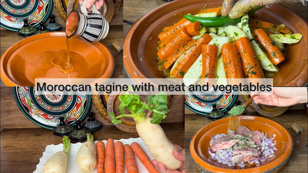 Moroccan tagine with meat and vegetables, Delicious and healthy