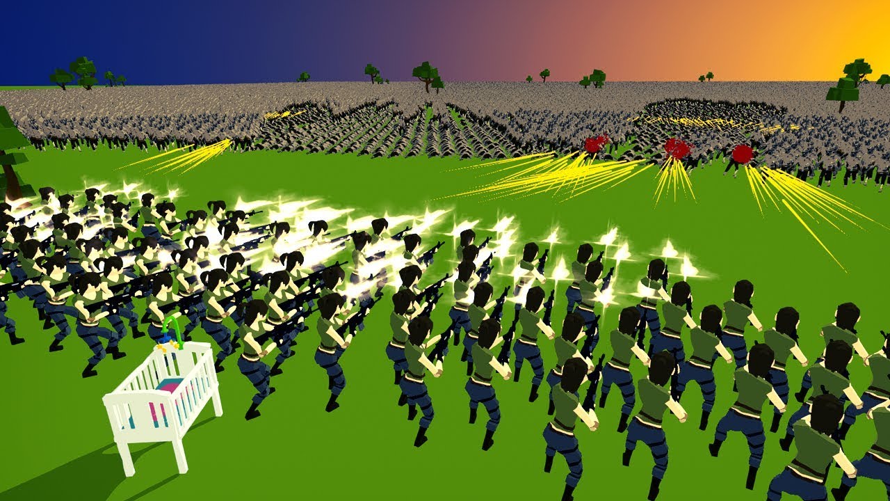 200 Humans Protect 1 Baby from 261,024 Attacking Zombies! - SwarmZ