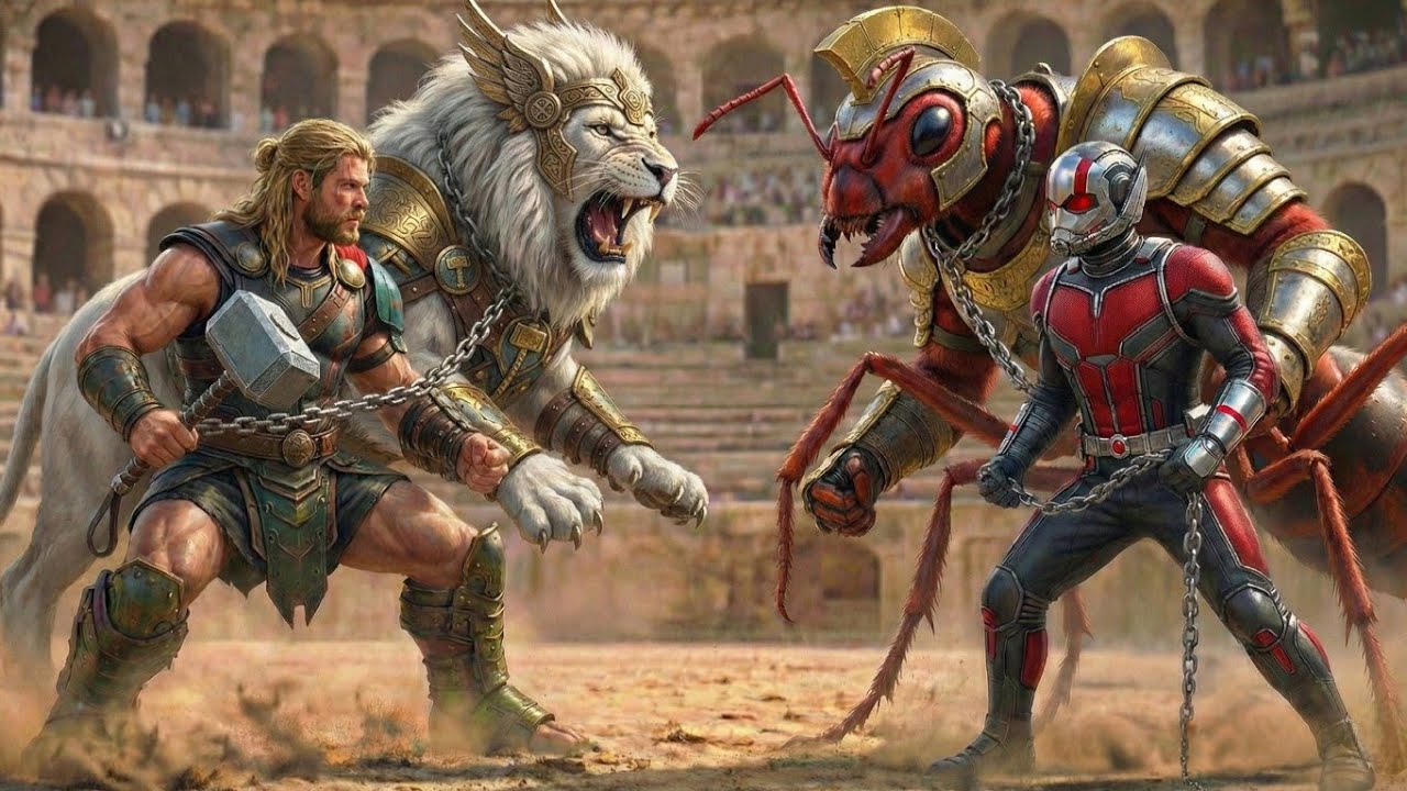 ⚔️ Ferocious Thor Lion  🆚 Massive Ant Man Giant Tiger  | Ultimate Wild Animal Fights Showdown🔥🔥👑