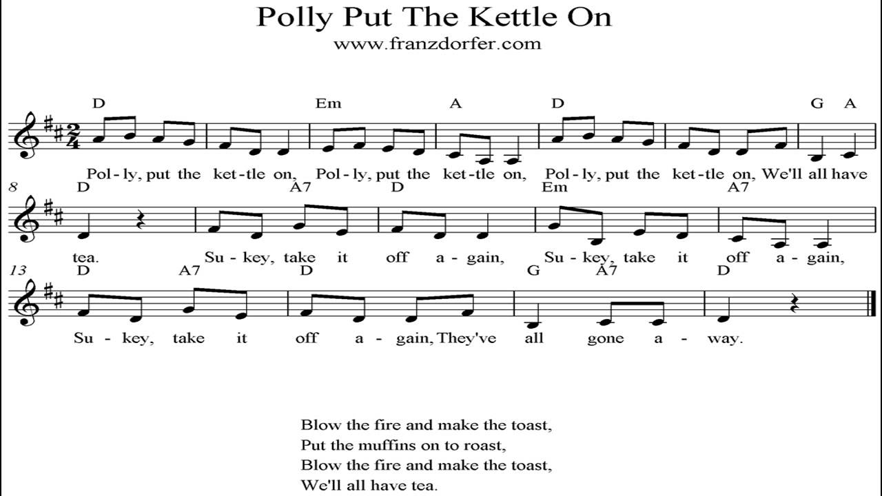 Polly Put The Kettle On instrumental