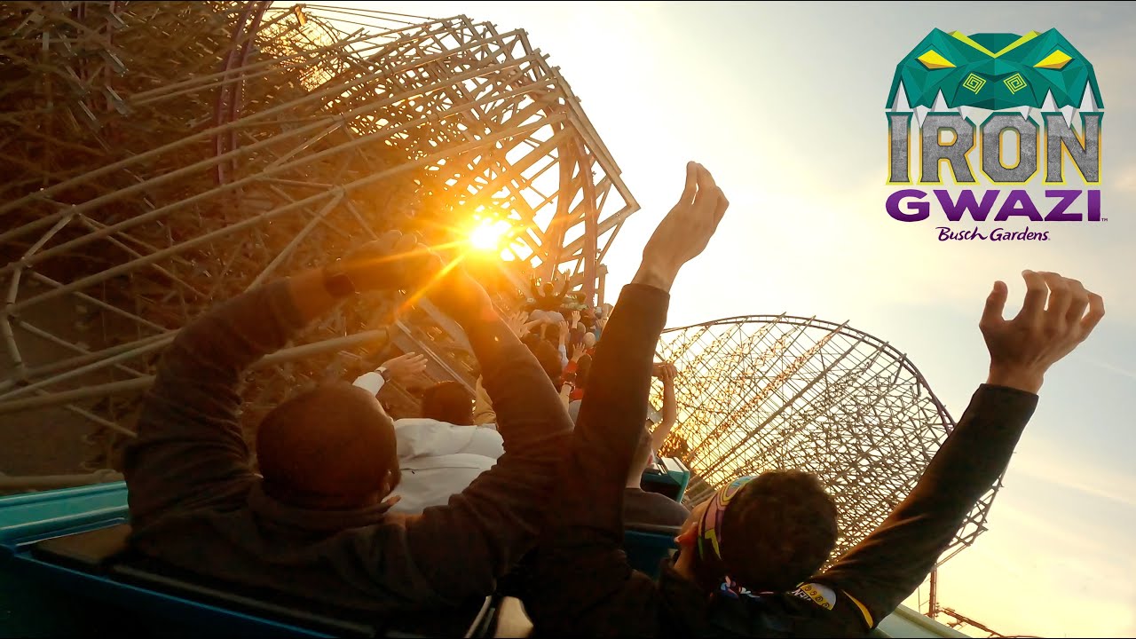 Iron Gwazi Back Row Sunset POV Busch Gardens Tampa
