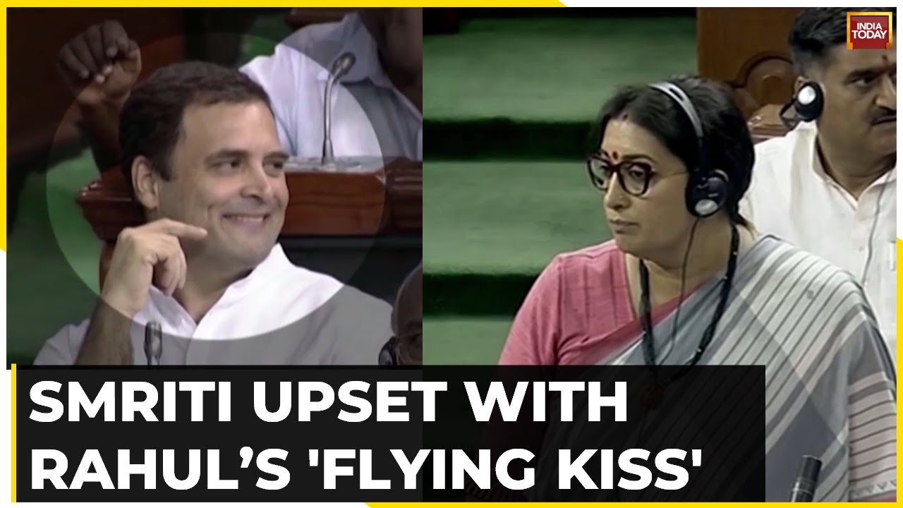 'Only A Misogynistic Man...': Smriti Irani Objects To Rahul Gandhi's 'flying Kiss' Gesture In Parl