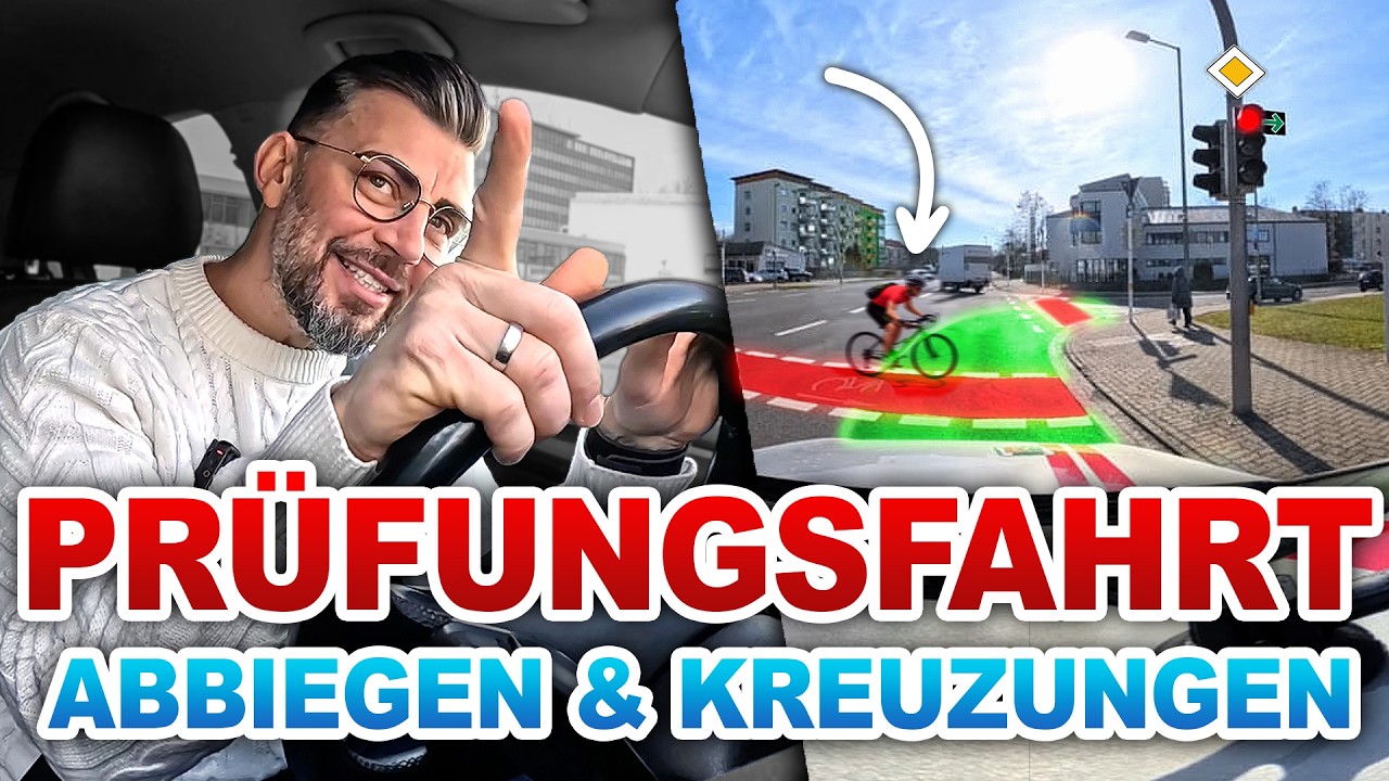 Prüfungsfahrt Abbiegen & Kreuzungen l Vorausschau l Darauf achtet der Prüfer l Fahrprüfung PKW 🚘