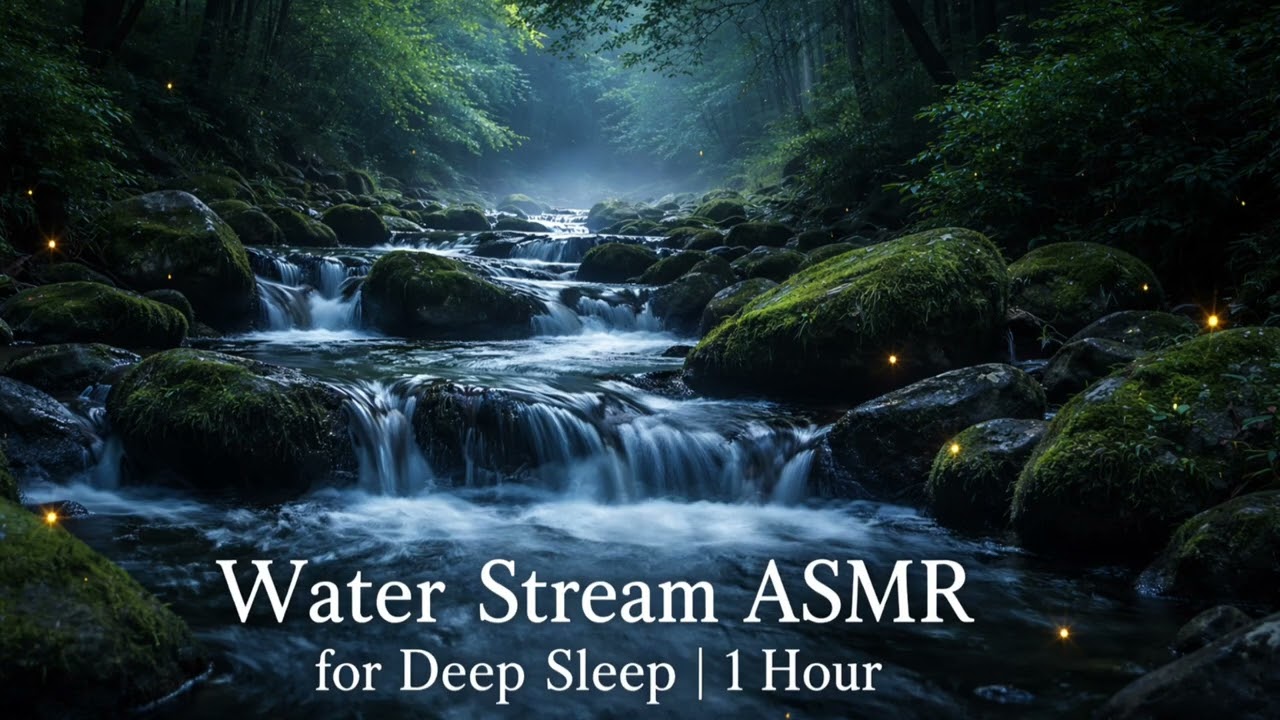 Relaxing Water Stream Sounds for Deep Sleep | 1 Hour Nature ASMR | Insomnia Relief & Stress Relief