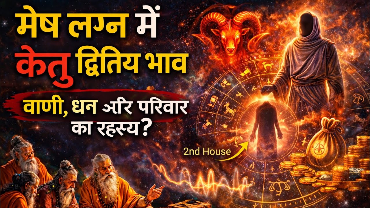 मेष लग्न में केतु द्वितीय भाव | Ketu in 2nd House for Aries Ascendant | Speech, Wealth & Family