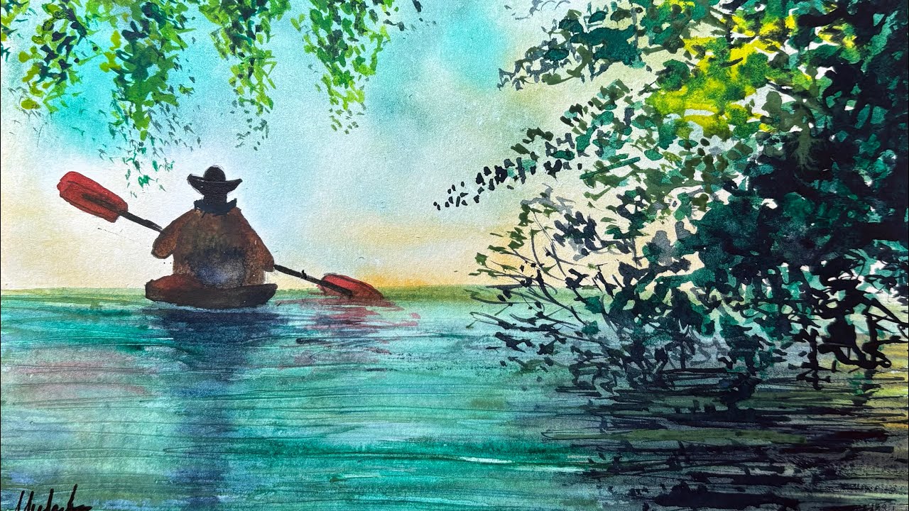 How to Paint a Serene Lake in Watercolor | Step-by-Step Landscape Tutorial 🎨