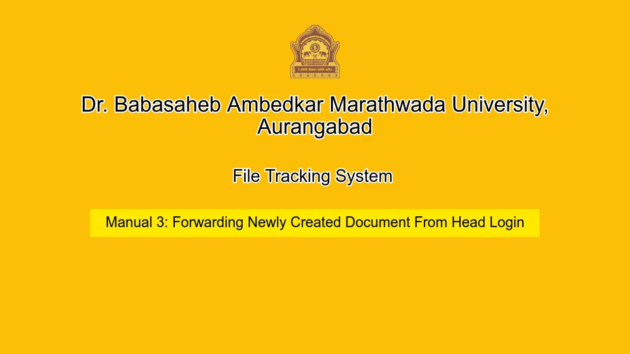 File Tracking System: Forwarding Newly Created Document From Head Login