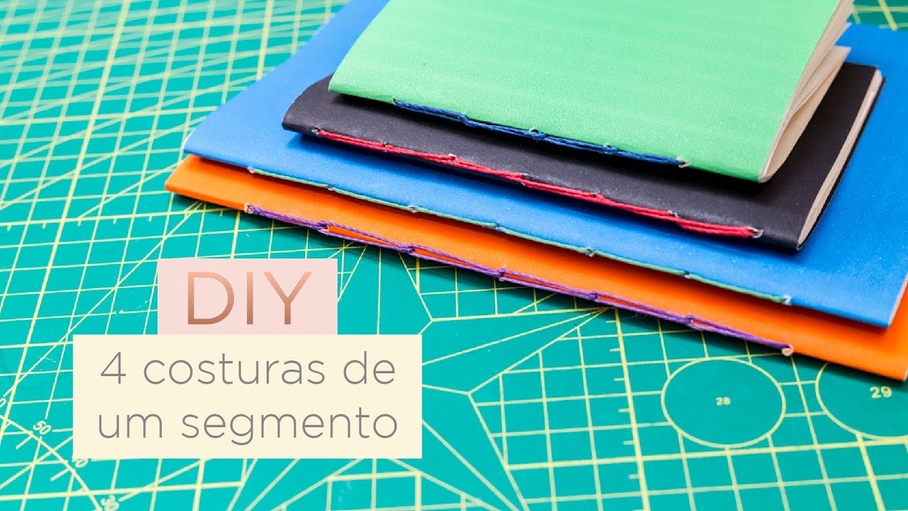 DIY: 4 costuras de 1 segmento | Encadernação Artesanal