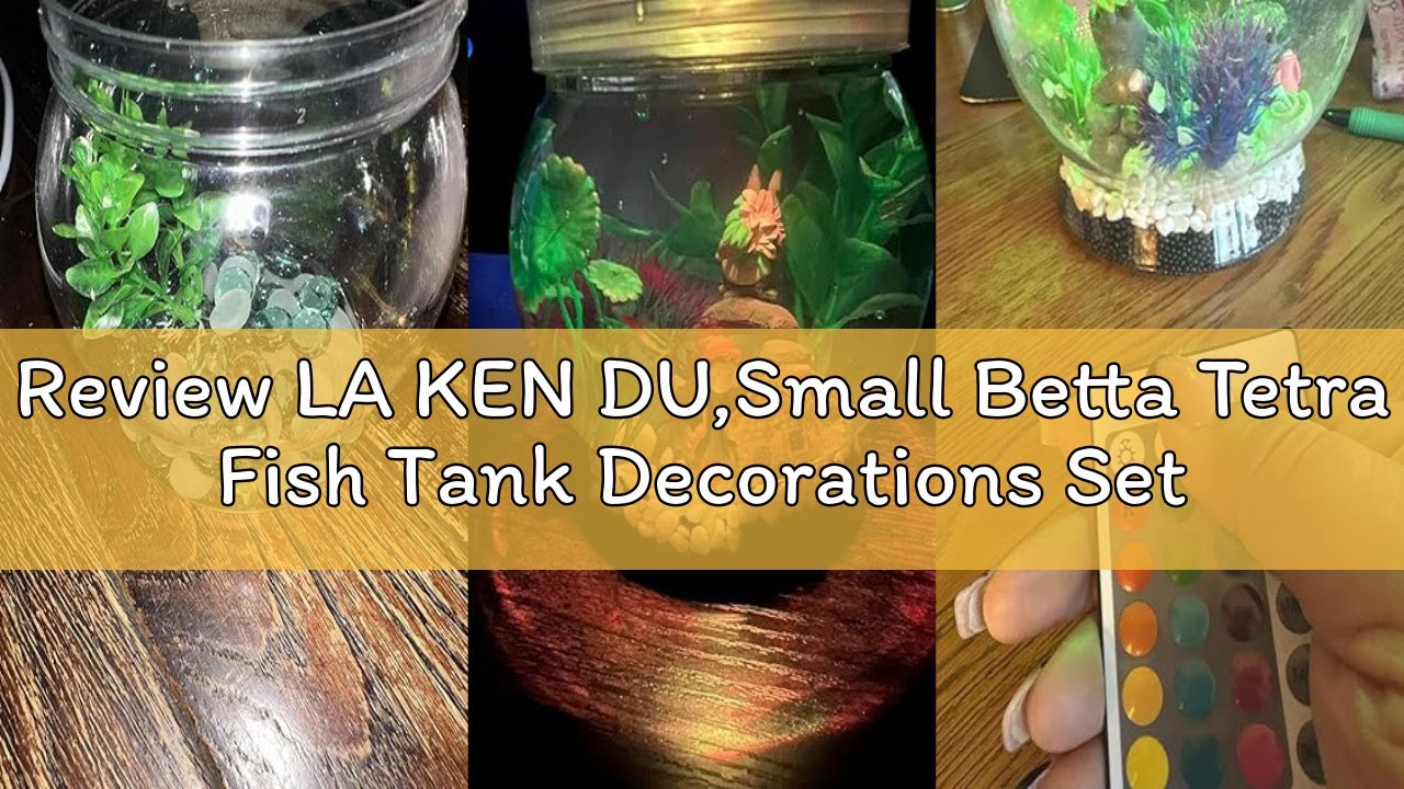 Review LA KEN DU,Small Betta Tetra Fish Tank Decorations Set-Aquarium with 20 Color LED Lighting,Fis