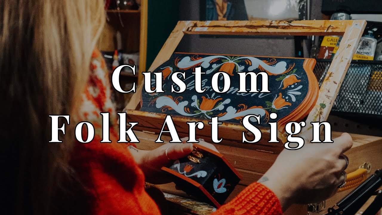 Hand Painted Scandinavian Folk Art Sign | Eclectic Home Decor | Rosemaling