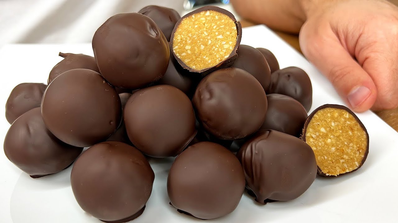 За 5 минут / Вкуснее конфет / полезный ореховый десерт в шоколаде /