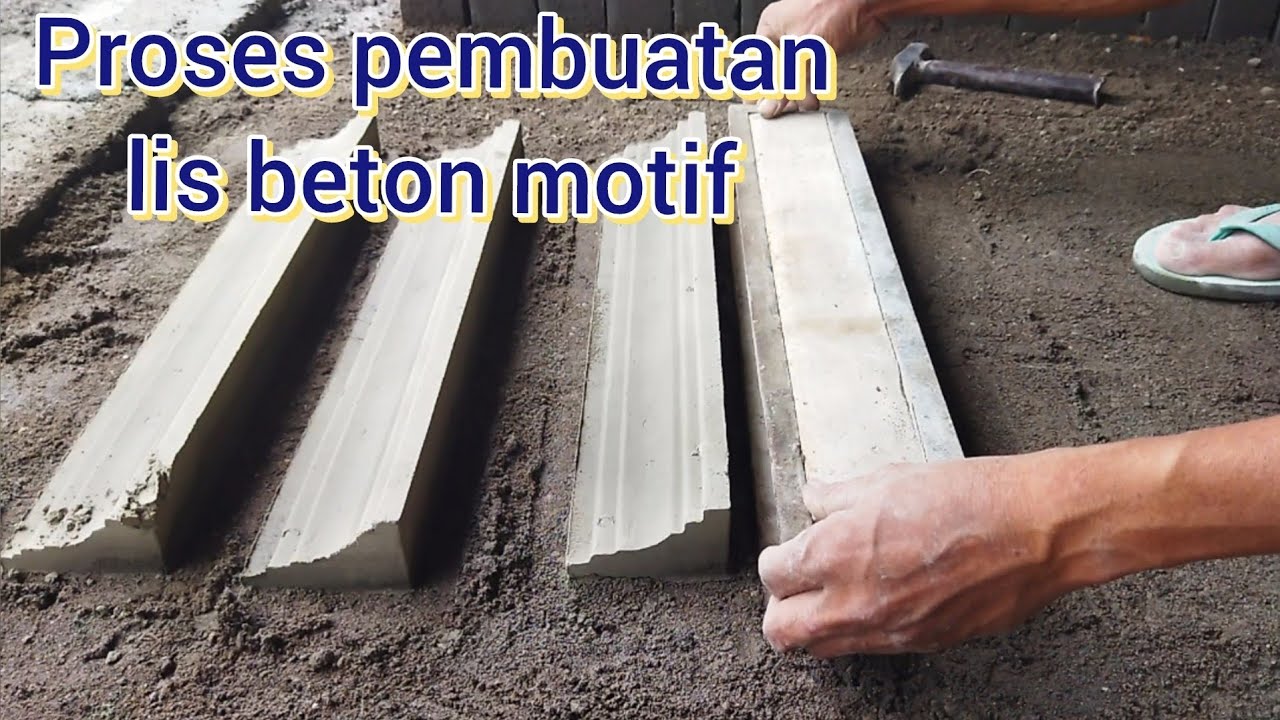 Proses pembuatan lis beton motif #diy