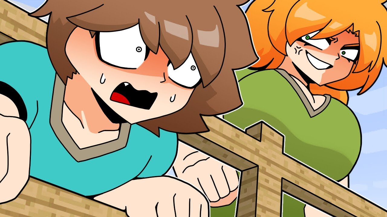 울타리에 끼인 스티브 - Steve stuck in the fence | Minecraft anime