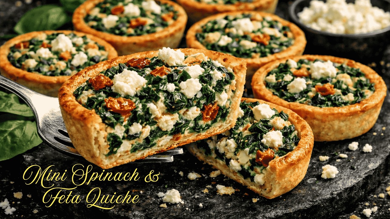 Mini Quiche Cups That Look Fancy But Are So Easy! Easy Healthy Spinach and Feta Quiche | Vegetarian!