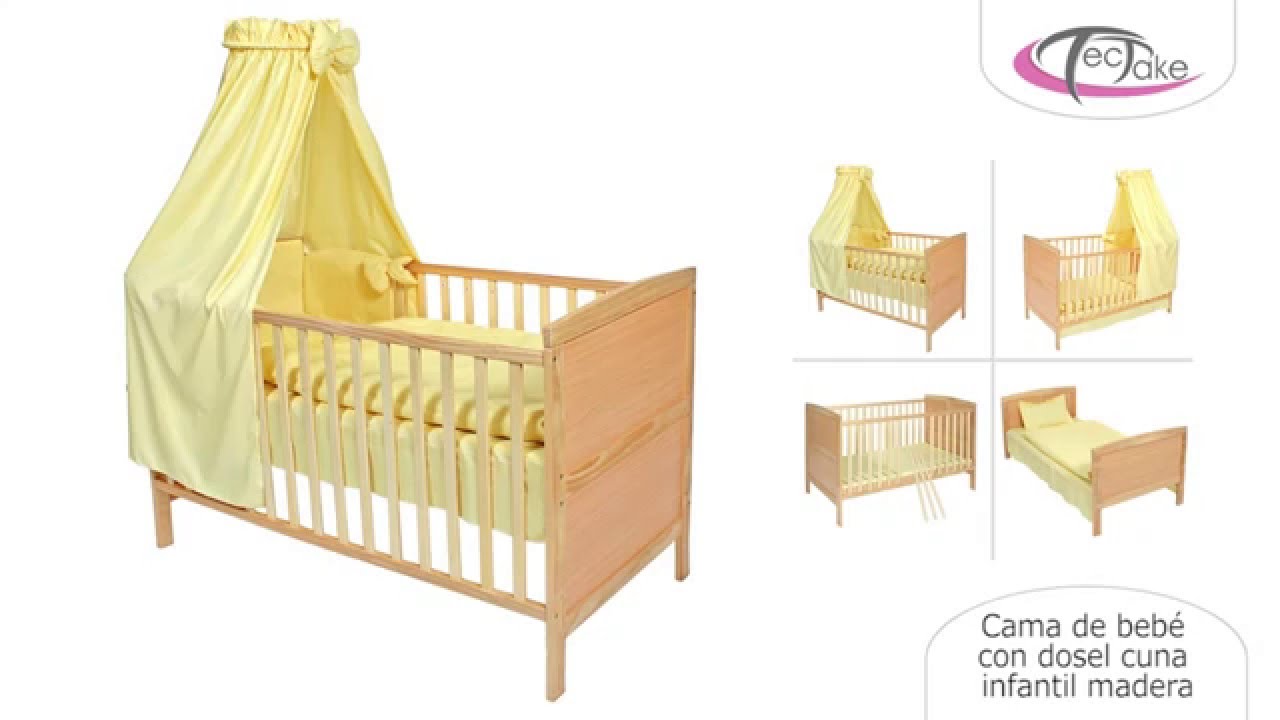 tectake - Cama de bebé con dosel