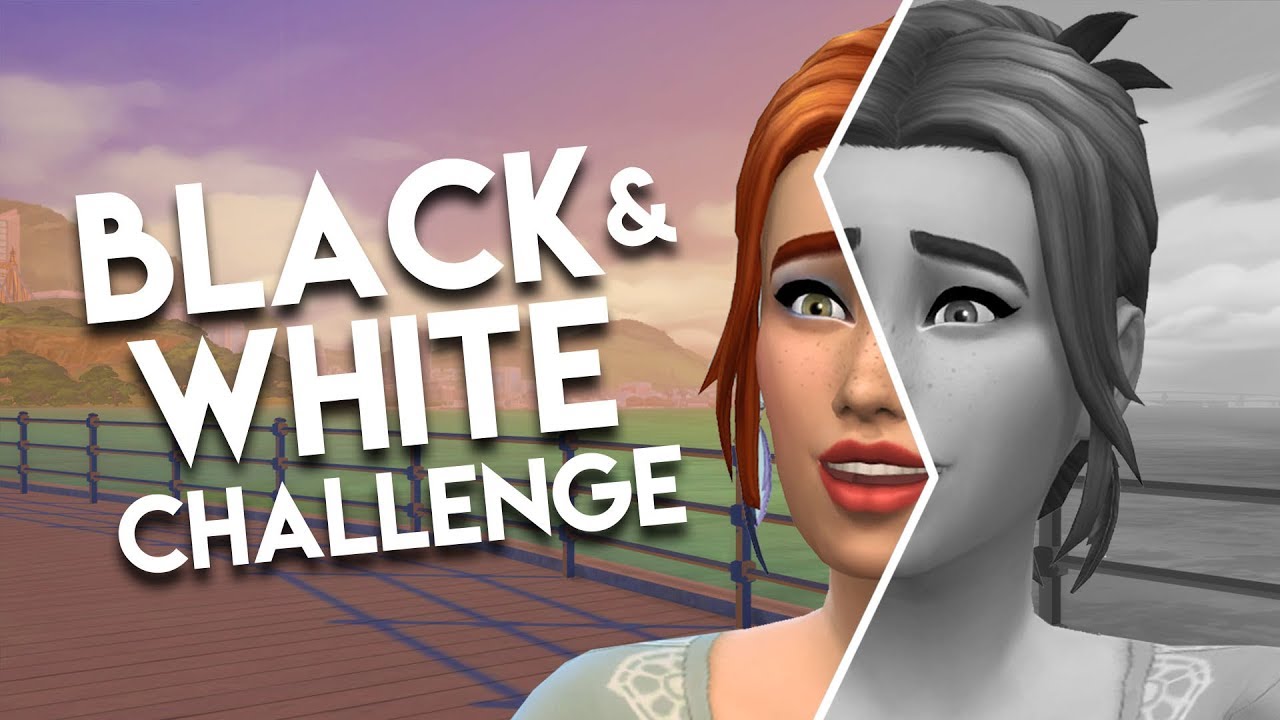 BLACK AND WHITE CAS CHALLENGE // The Sims 4: Create A Sim