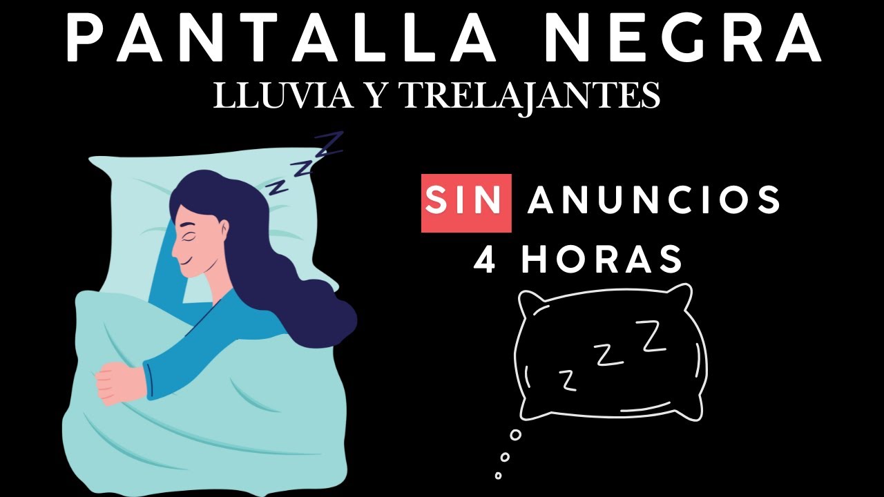 Pantalla Negra con Sonido de Lluvia Suave – 4 Horas