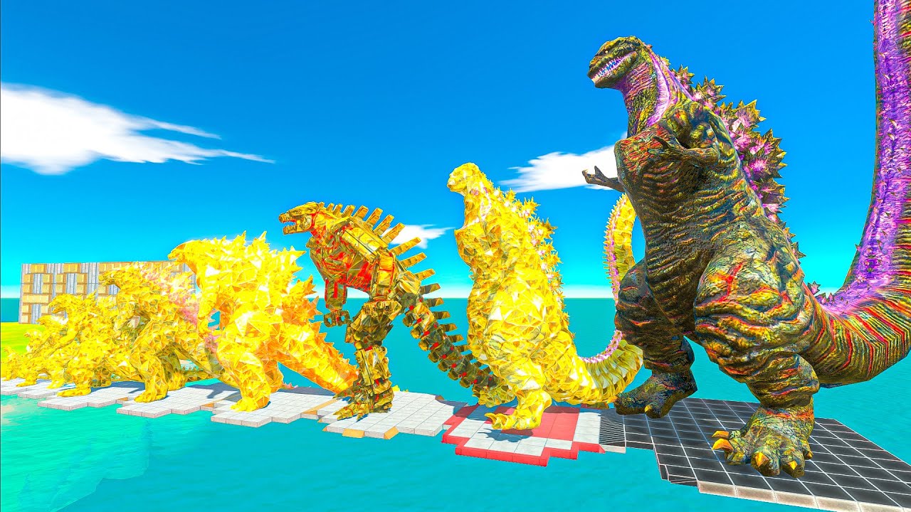 Gold Godzilla Evolution : Size Comparison vs Itself - Animal Revolt Battle Simulator