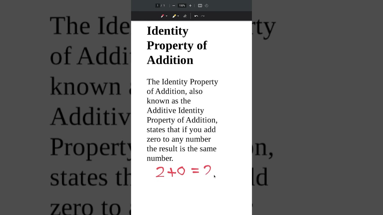 identity property of addition